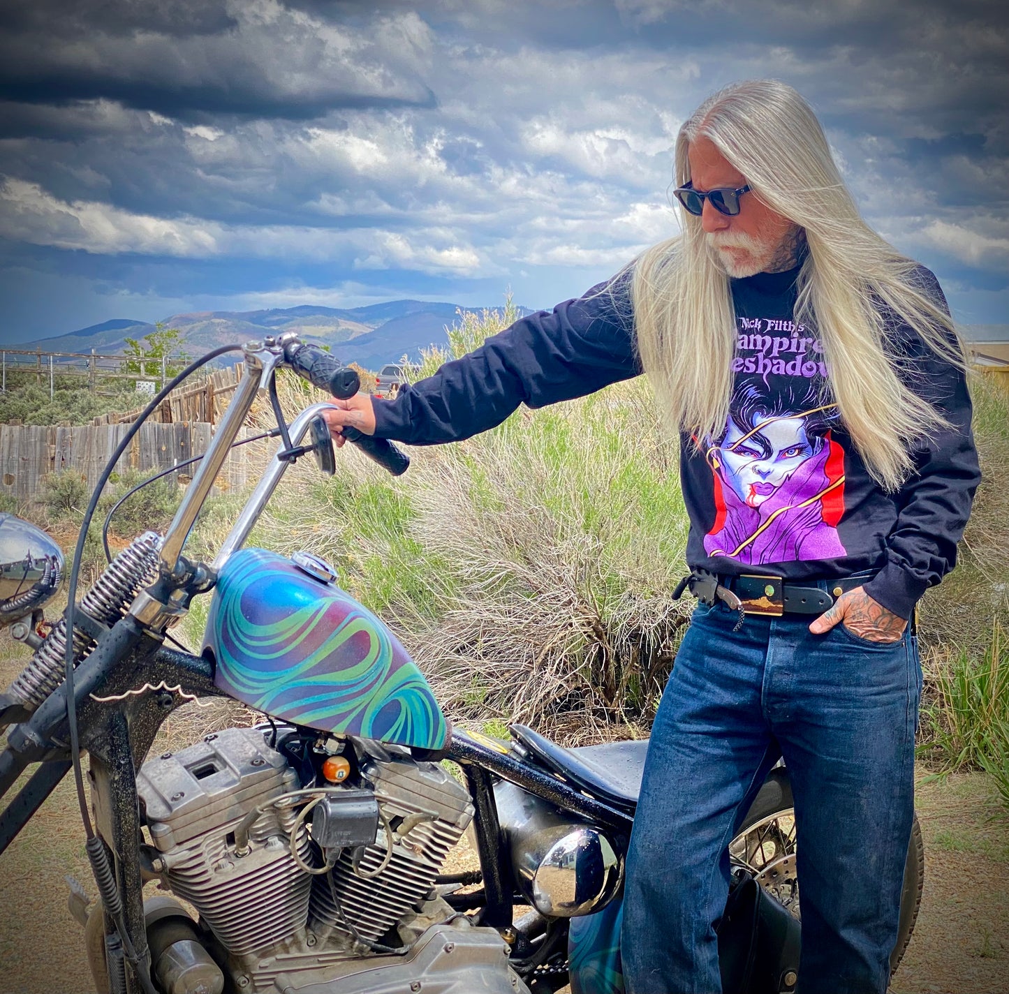 Nick Filth's Vampire Eye Shadow Long Sleeve Shirt